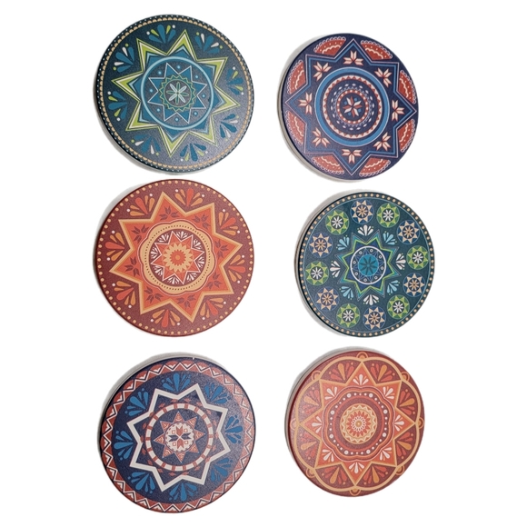 Lifver, 6 Ceramic Assorted Geometric Coasters New without Box - Picture 4 of 4